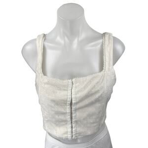 Princess Polly White Sleeveless Lace Cami Camisole Corset Crop Tank Top Size 10